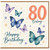 80th Birthday Card, Happy Birthday Butterfly Design