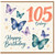 105th Birthday Card, Butterfly Happy Birthday Card
