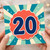 20th Birthday Card, Retro Starburst Design