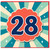 28th Birthday Card, Retro Number 28 Celebration Card