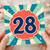 28th Birthday Card, Retro Number 28 Celebration Card