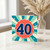 40th Birthday Card, Retro Style Number 40 Celebration Card