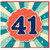 41st Birthday Card, Retro Sunburst Number 41 Card