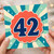 42nd Birthday Card, Retro Style 42 Birthday Card