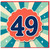 49th Birthday Card, Retro Sunburst Design