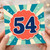 54th Birthday Card, Retro Starburst Number 54 Card