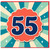 55th Birthday Card, Retro Number 55 Celebration Card