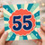 55th Birthday Card, Retro Number 55 Celebration Card