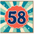 58th Birthday Card, Retro Number 58 Celebration Card