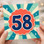 58th Birthday Card, Retro Number 58 Celebration Card