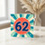 62nd Birthday Card, Retro Sunburst Number 62 Card