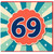 69th Birthday Card, Retro Number 69 Birthday Card