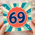 69th Birthday Card, Retro Number 69 Birthday Card