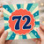72nd Birthday Card, Retro Number 72 Celebration Card