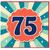 75th Birthday Card, Retro Burst Design