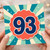 93rd Birthday Card, Retro Sunburst Number 93 Card