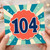 104th Birthday Card, Retro Sunburst 104 Design Card