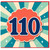 110th Birthday Card, Retro Number 110 Celebration Card