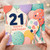 21st Birthday Card, Colourful Balloon Happy Birthday Card
