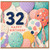 32nd Birthday Card, Colourful Balloon Design Happy Birthday Card