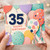 35th Birthday Card, Colourful Balloon Design Happy Birthday Card