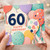 60th Birthday Card, with Colourful Balloon Design