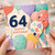 64th Birthday Card, Happy Birthday Balloon Design