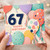 67th Birthday Card, Colourful Balloons Happy Birthday Card