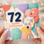 72nd Birthday Card, Happy Birthday Balloon Design