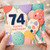 74th Birthday Card, Happy Birthday Balloon Design