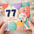 77th Birthday Card, Happy Birthday Balloon Design