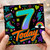 7th Birthday Card, Today Neon Retro Design