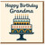 Happy Birthday Grandma Card - Cute Birthday Cake Design - Grandmother Greeting Card with Candles - Sweet Grandparent with Envelope
