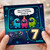 7th Birthday Card, Among Us Style Space Birthday Card