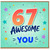 67th Birthday Card, Awesome Years of You Fun Star Design