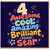 4th Birthday Card, Awesome Cool Amazing Brilliant Total Star Card