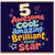 5th Birthday Card, Awesome Cool Amazing Brilliant Total Star Card