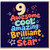 9th Birthday Card, Awesome Cool Amazing Brilliant Total Star