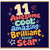 11th Birthday Card, Awesome Cool Amazing Brilliant Star Design