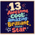 13th Birthday Card, 13 Awesome Cool Amazing Brilliant Total Star