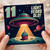 11th Birthday Card, Light Years Old Space UFO Cupcake Design