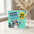 21st Birthday Card, Happy Birthday Raccoon Balloon Card