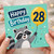 28th Birthday Card, Cute Raccoon Happy Birthday Card