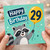 29th Birthday Card, Happy Birthday Raccoon Balloon Card
