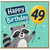 49th Birthday Card, Cute Raccoon Happy Birthday Card