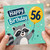 56th Birthday Card, Happy Birthday Raccoon Balloon Card