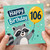 106th Birthday Card, Cute Raccoon Happy Birthday Card