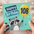108th Birthday Card, Cute Raccoon Happy Birthday Card