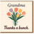Grandma Thank You Card - Thanks a Bunch Tulips Bouquet Design - For Grandma - Blank Inside with Envelope