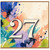 27th Birthday Card, Colourful Abstract Number 27 Card